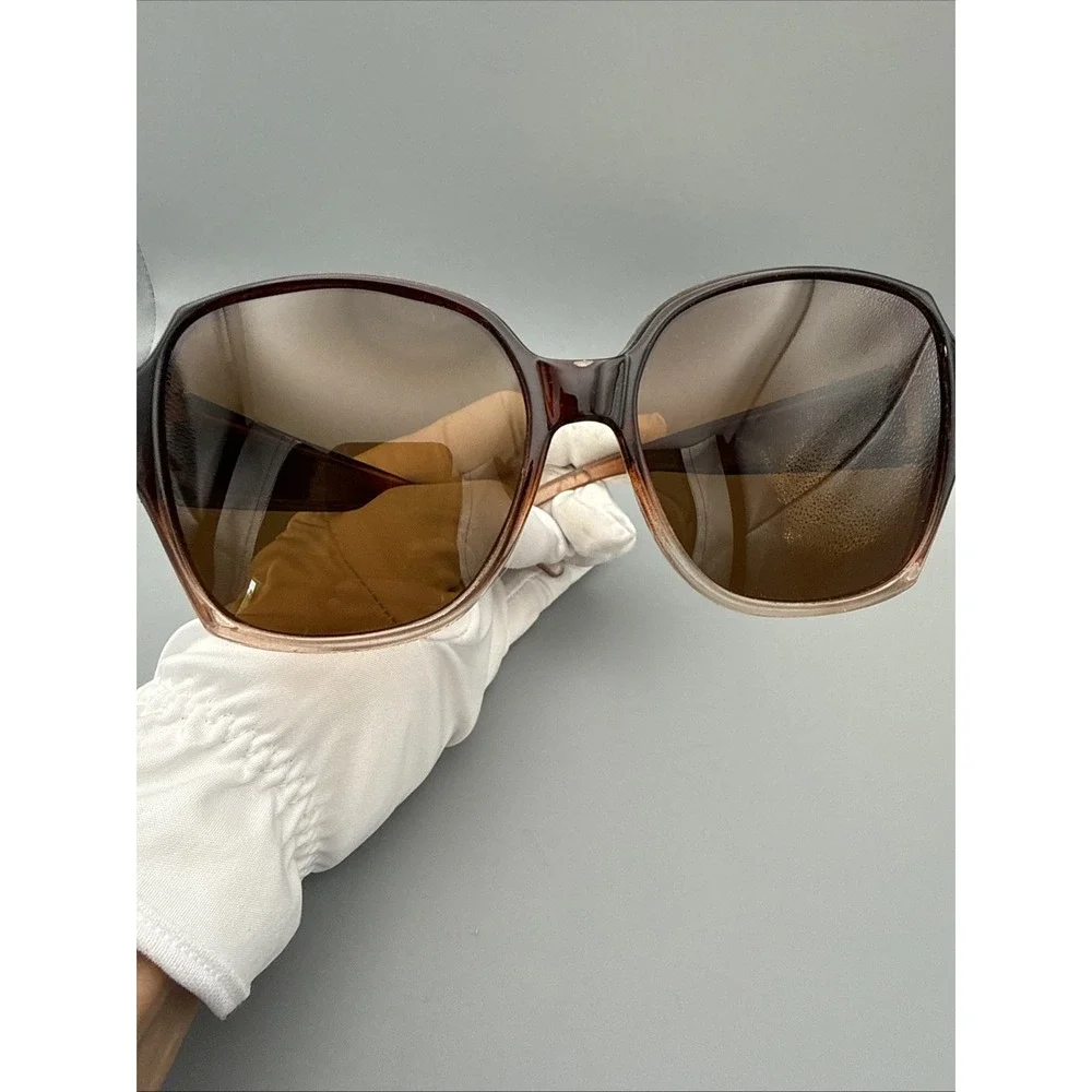 SAINT Genuine Brown/Pink Oversized  Sunglasses-Gradient Polarized Brown Lens NEW
